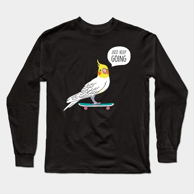 Skater Cockatiel Long Sleeve T-Shirt by SuperrSunday